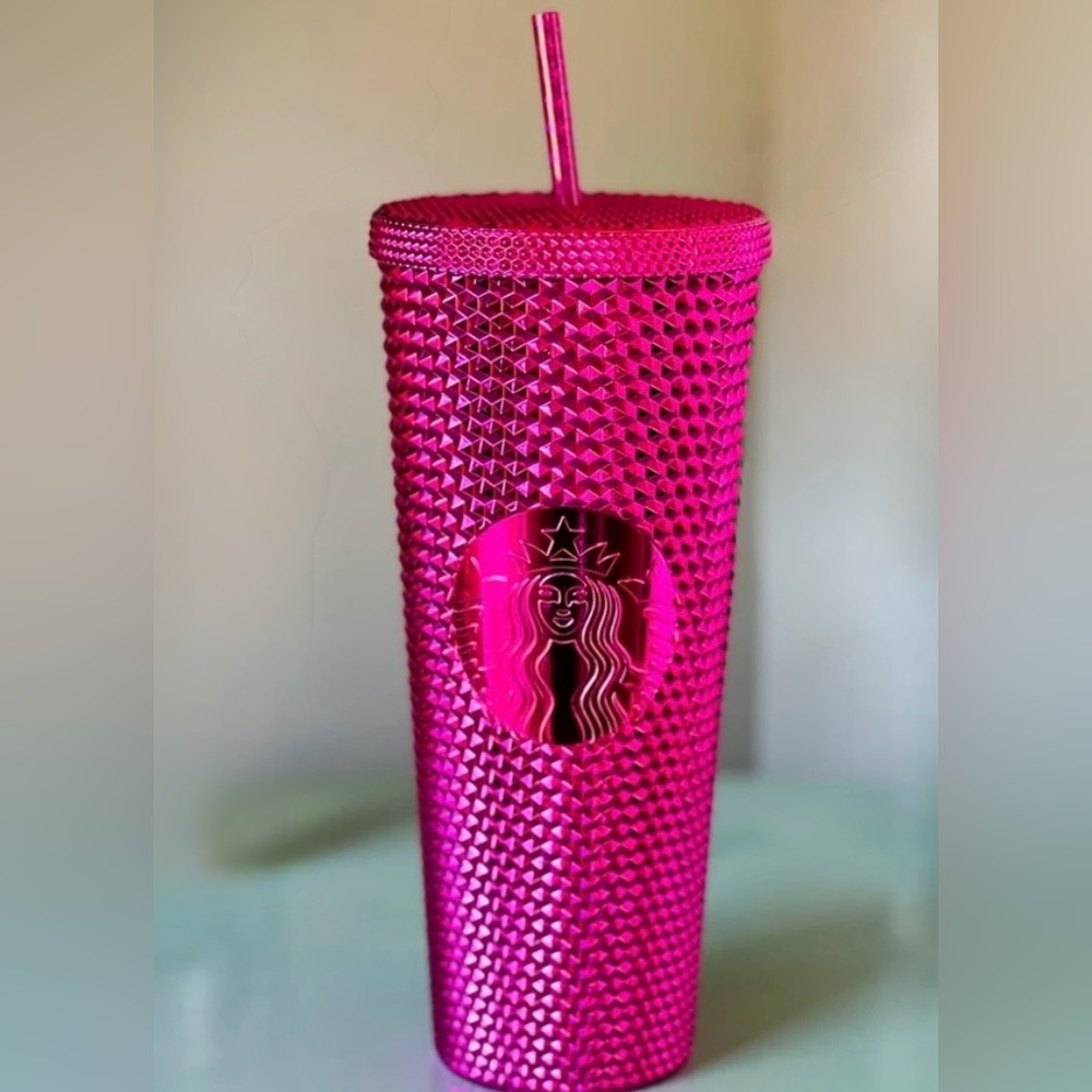 Starbucks Pink Chrome Studded Tumbler